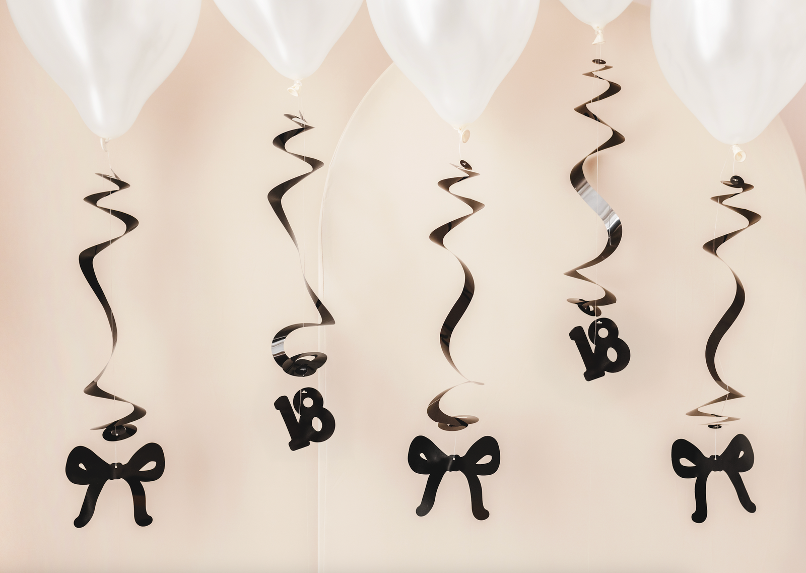 Black 18th Birthday Swirl Decorations