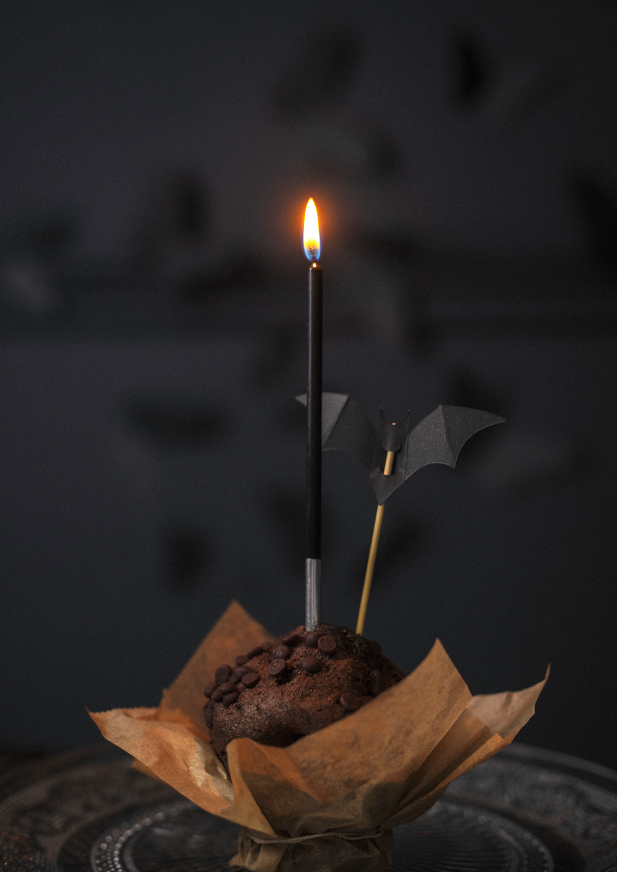 Black Bat Cupcake Decorations 