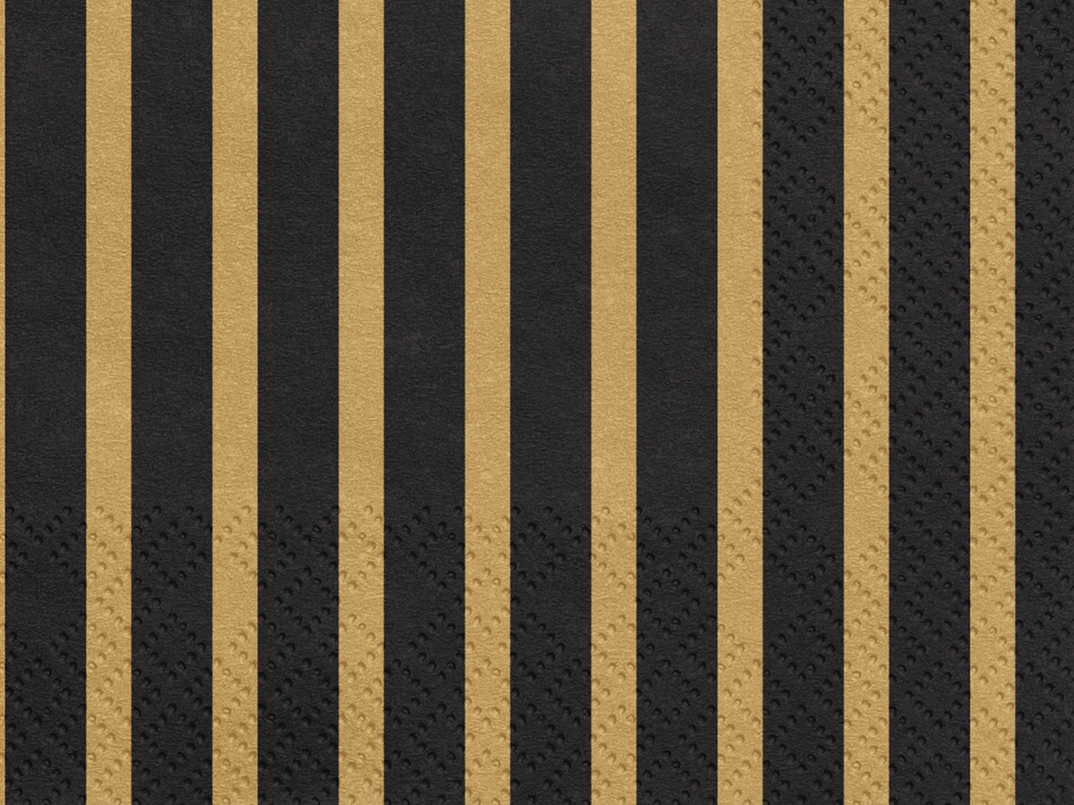 Black &amp; Gold Stripe Lunch Napkins