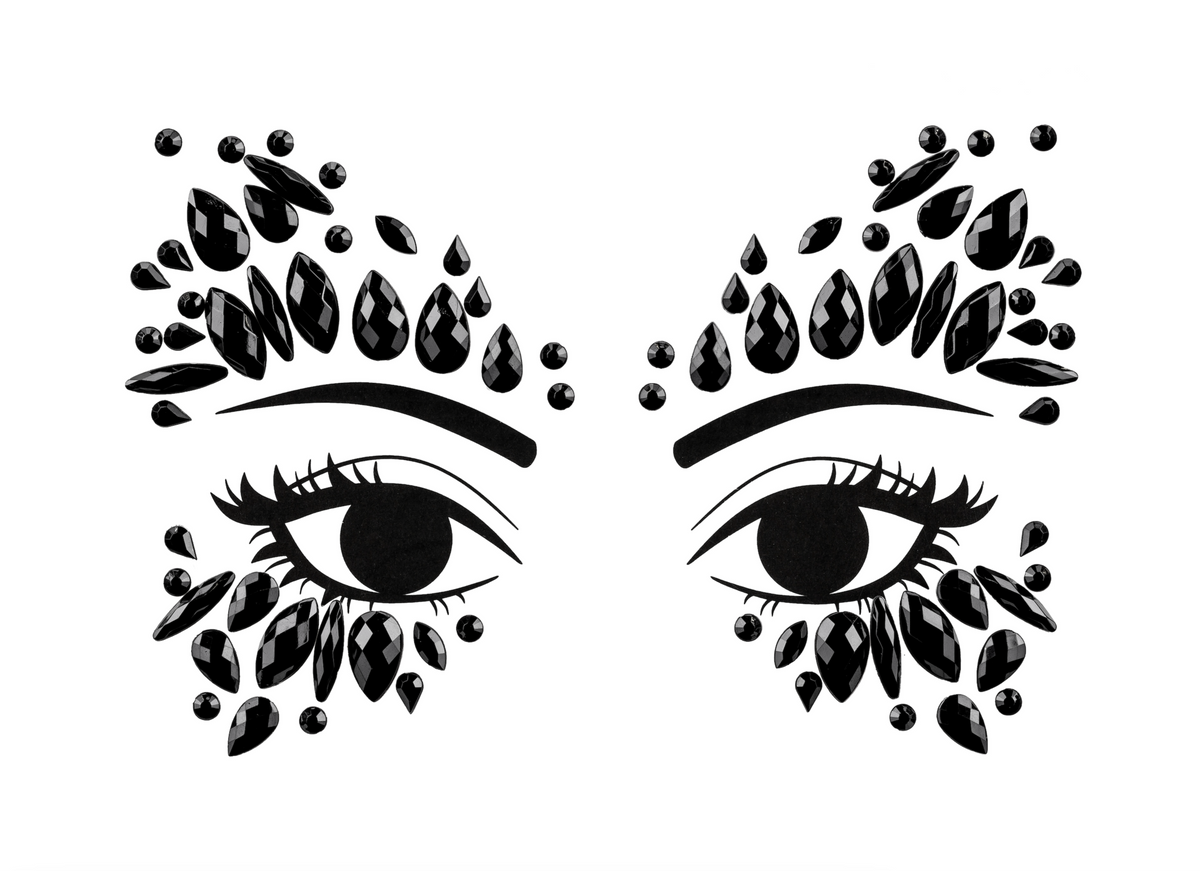 Black Halloween Face Jewels