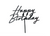 Black Happy Birthday Cake Topper