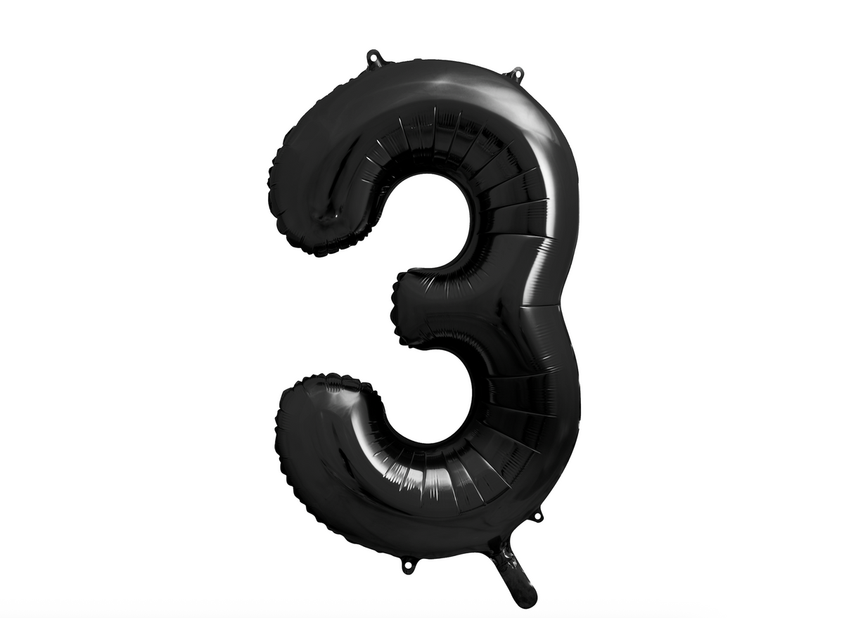 Black Number Foil Balloon