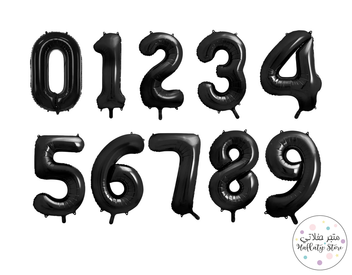 Black Number Foil Balloons