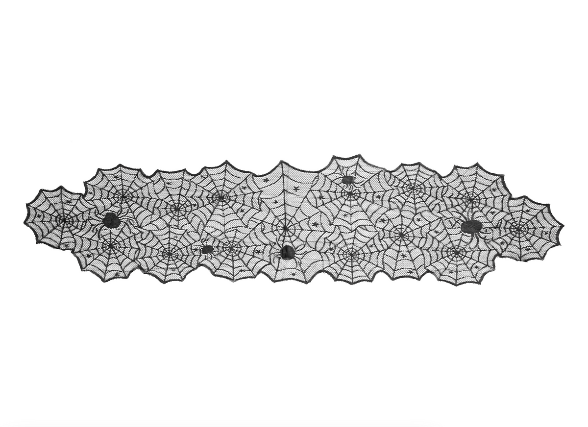 Black Spider Web Table Runner 