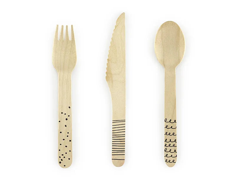 Black Wooden Cutlery