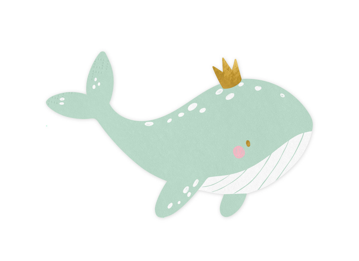 Blue Baby Whale Dessert Napkins
