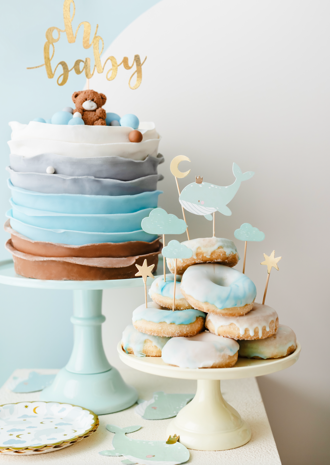 Blue Baby Whale Dessert Napkins