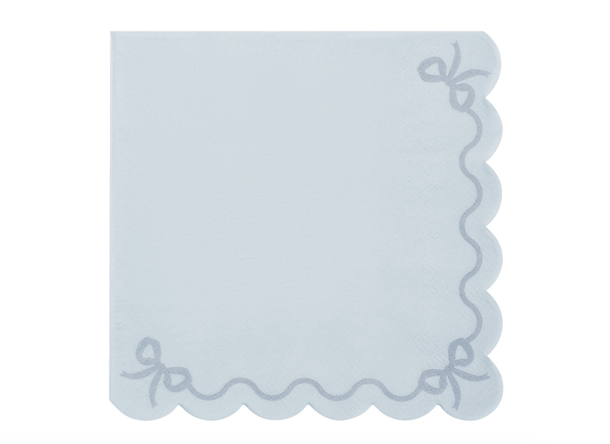 Blue Ruffled Paper Napkins