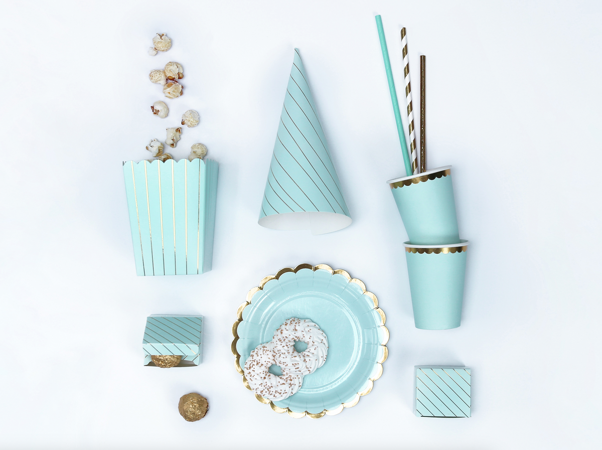 Blue Striped Popcorn Boxes