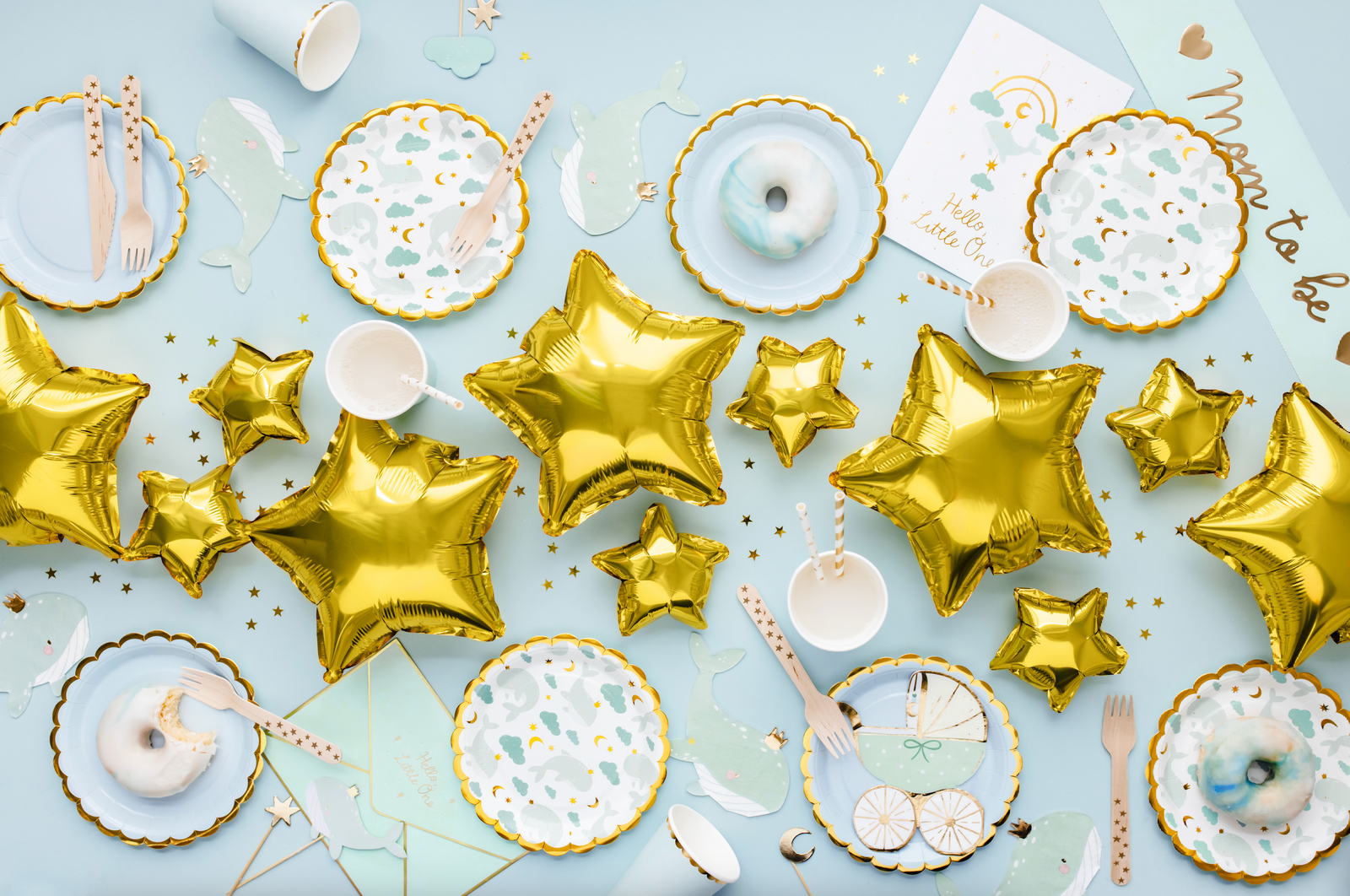 Blue Baby Whale Dessert Plates
