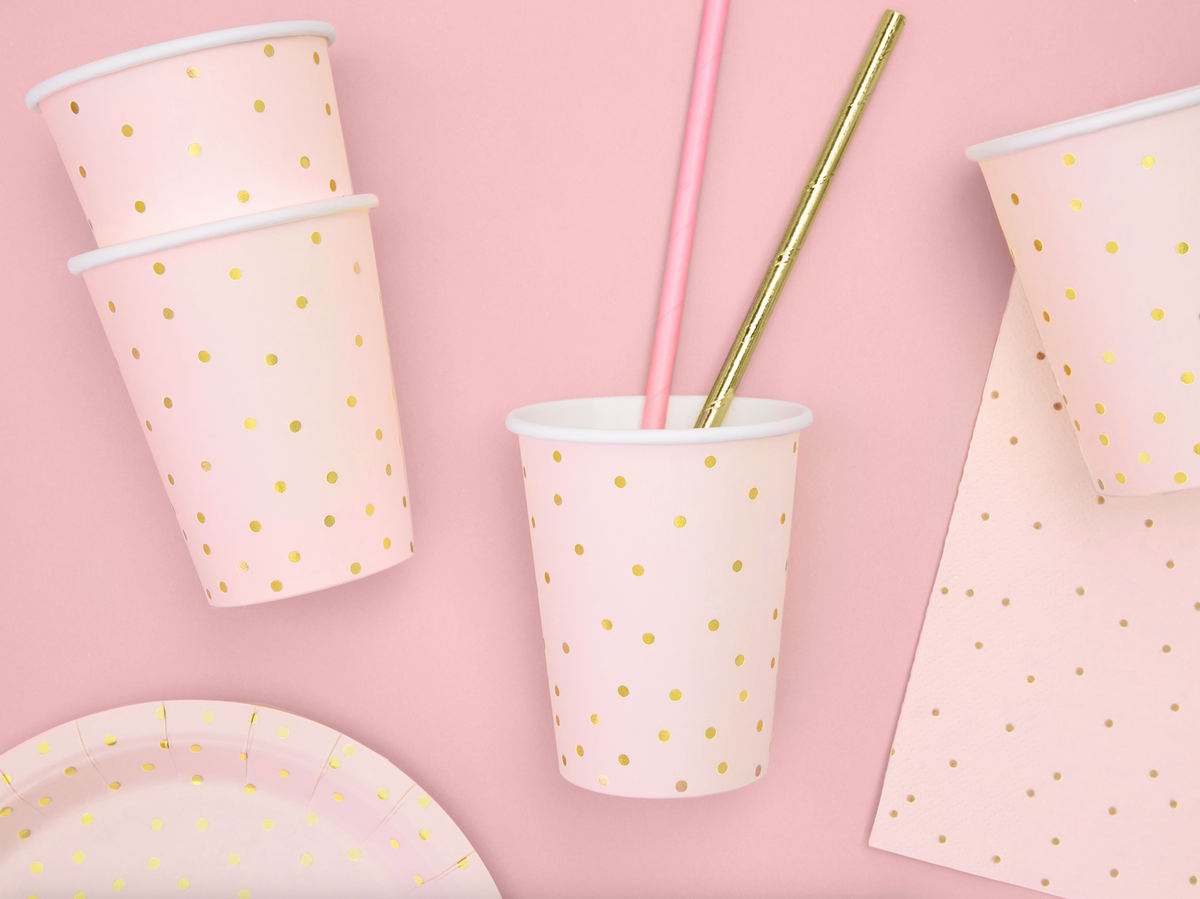 Blush Pink Polka Dot Cups