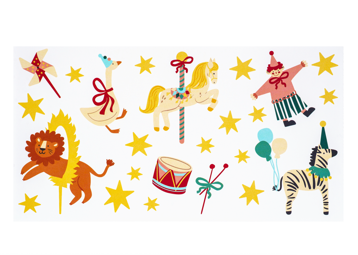 Circus-Themed Temporary Tattoos