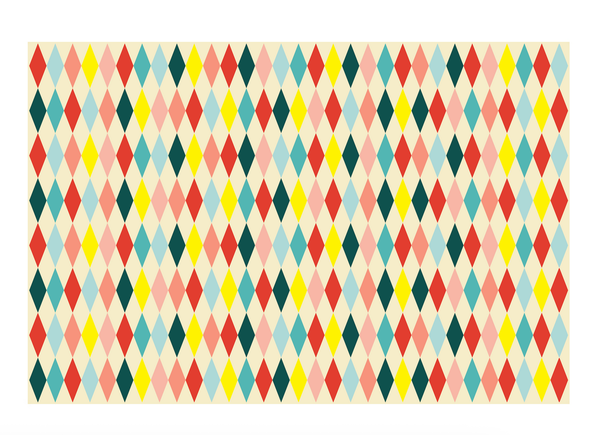 Colorful Diamonds Paper Tablecloth