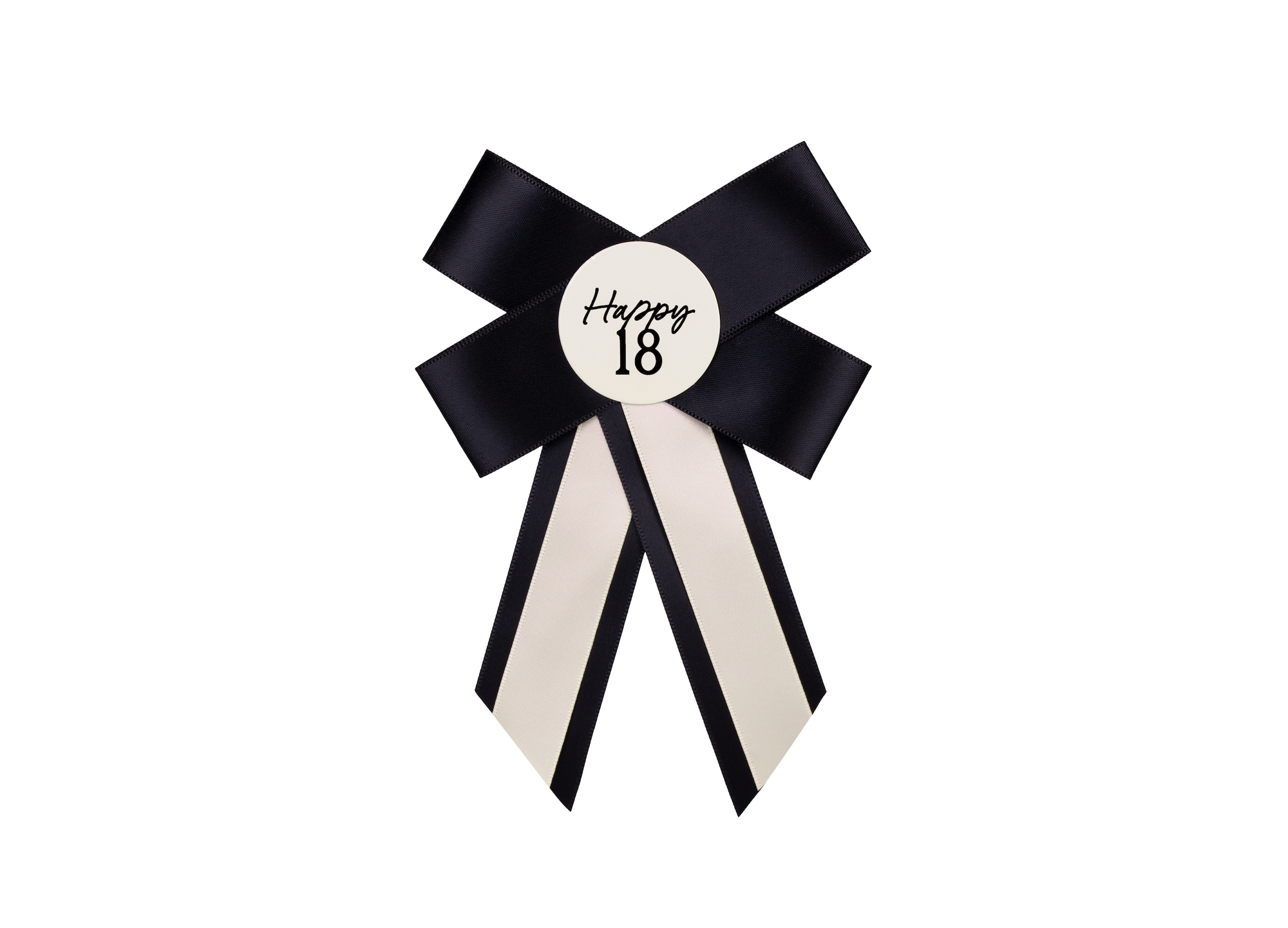 Cream & Black 18th Birthday Rosette