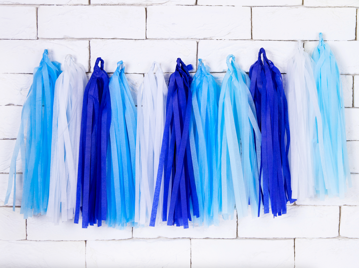 Blue DIY Tassel Garland