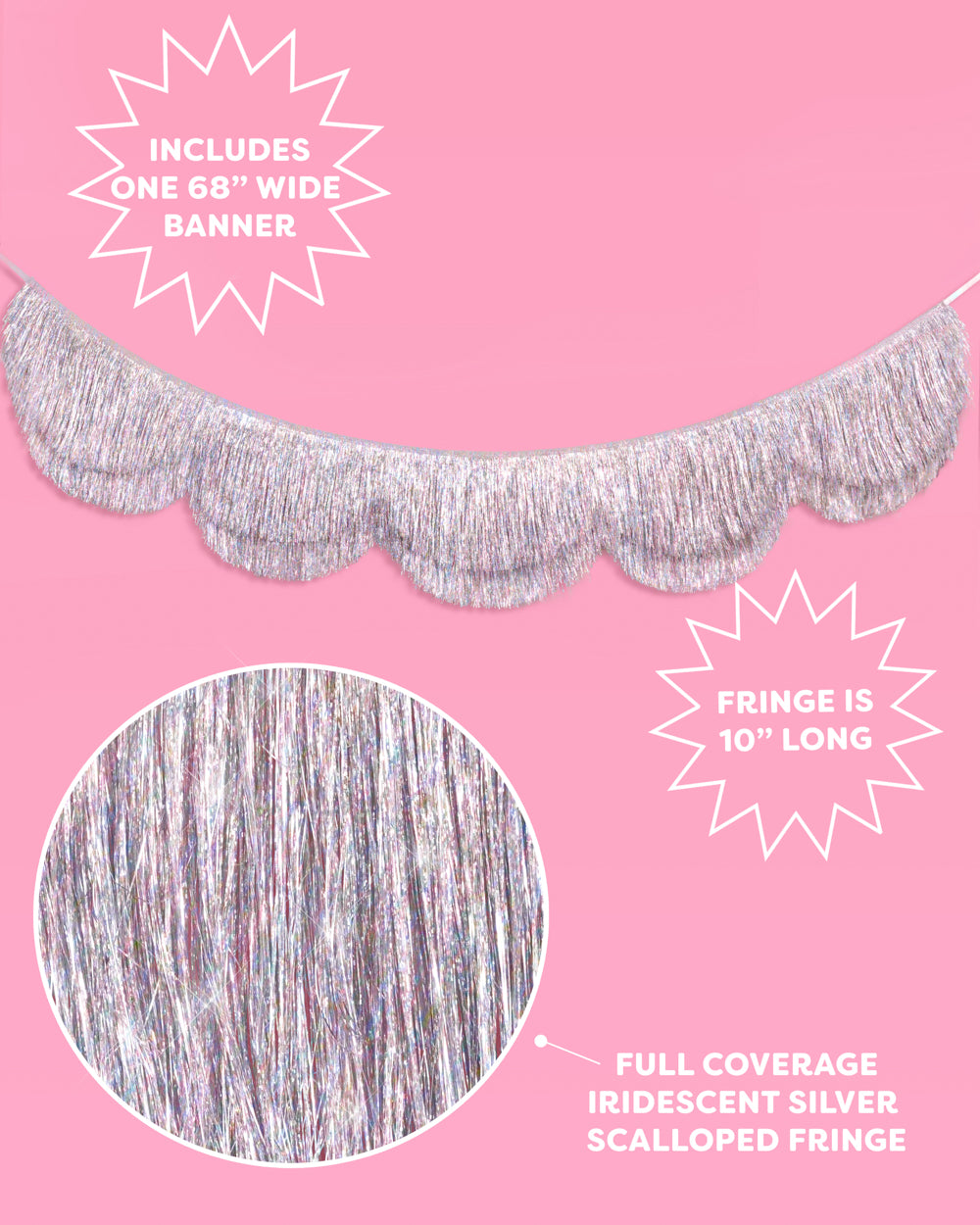 Iridescent Shimmer Fringe Banner