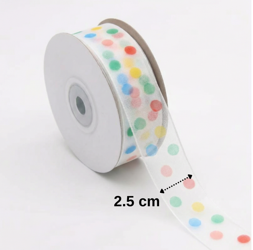 Colorful Polka Dot Satin Ribbon
