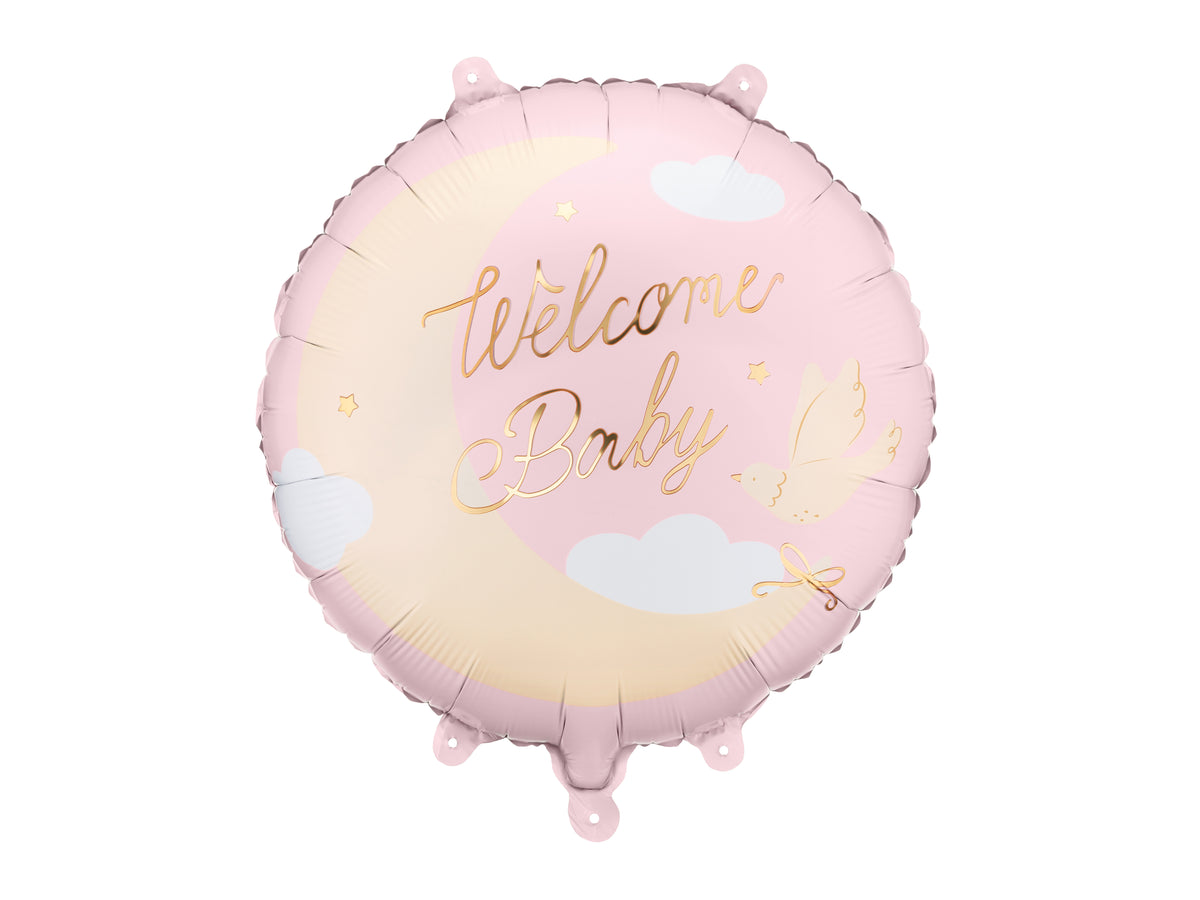 Welcome Baby Pink Foil Balloon