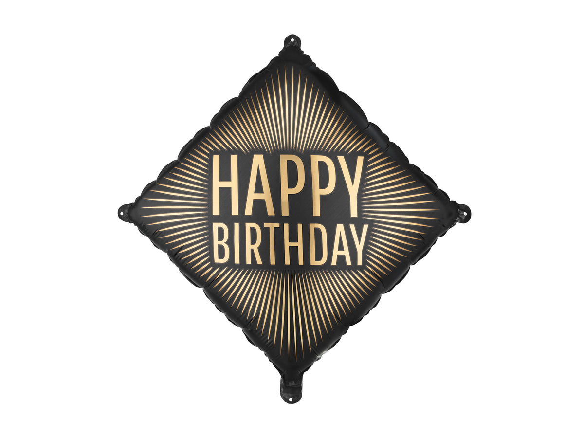 Happy Birthday Black Foil Balloon