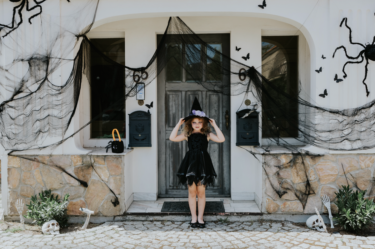 Black Fabric Halloween Backdrop