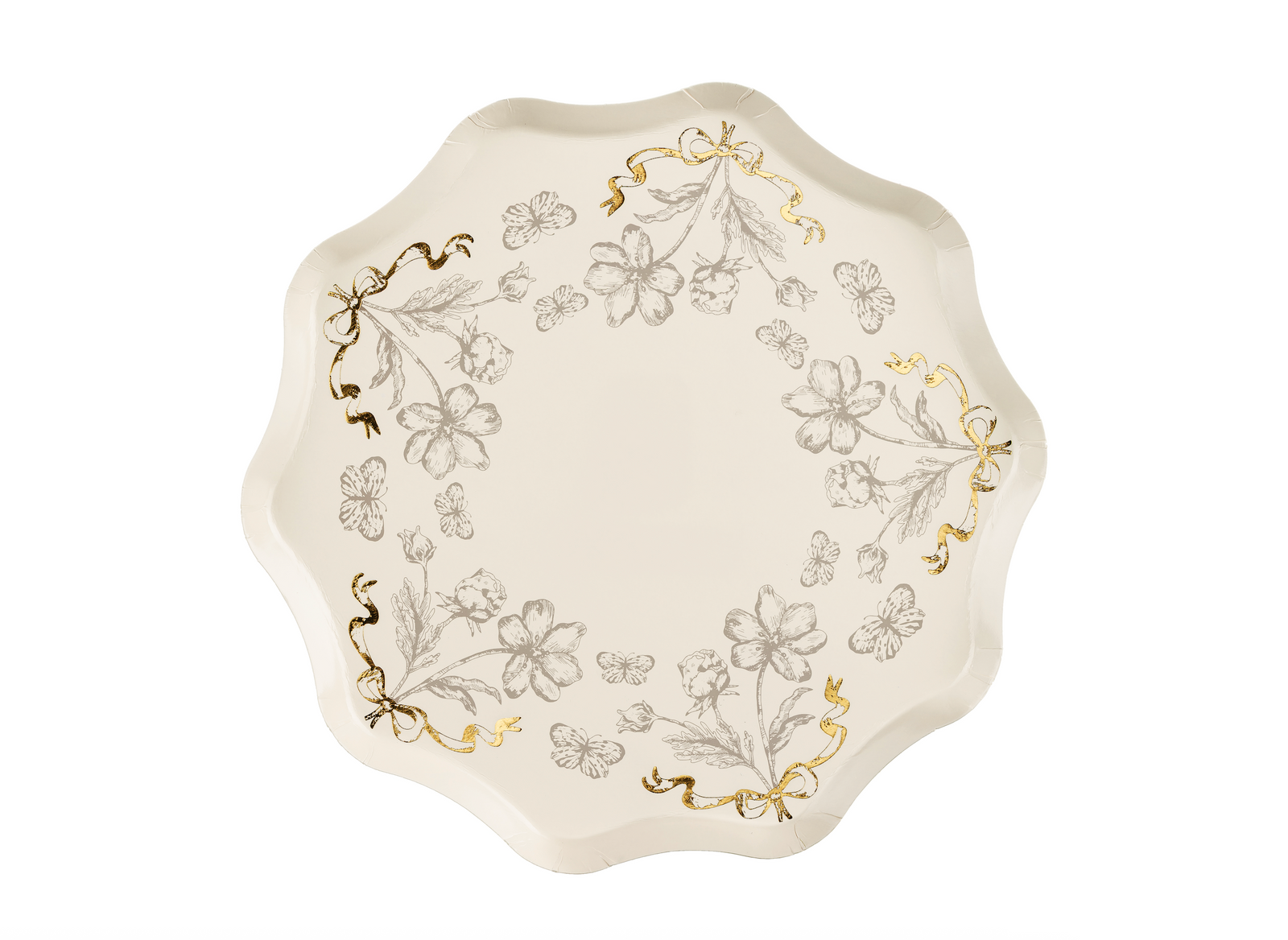 Decorative plate with floral patterns on a white background