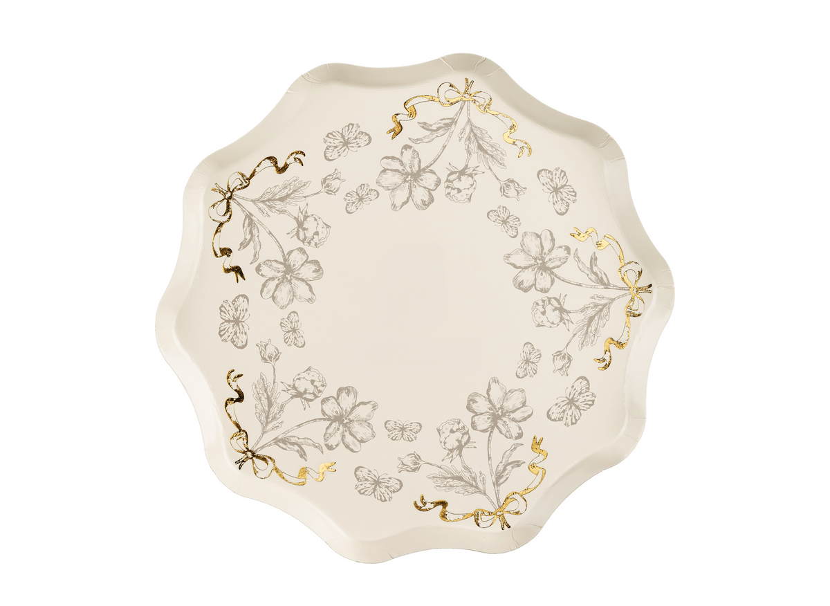 Decorative plate with floral patterns on a white background