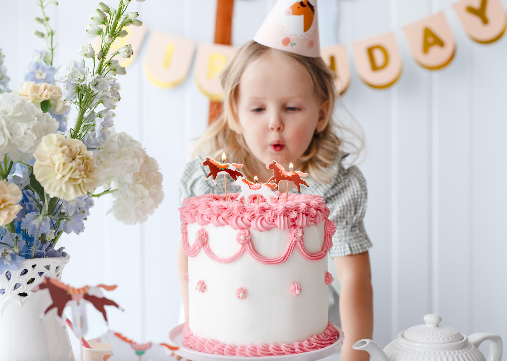Floral Pony Birthday Candles 