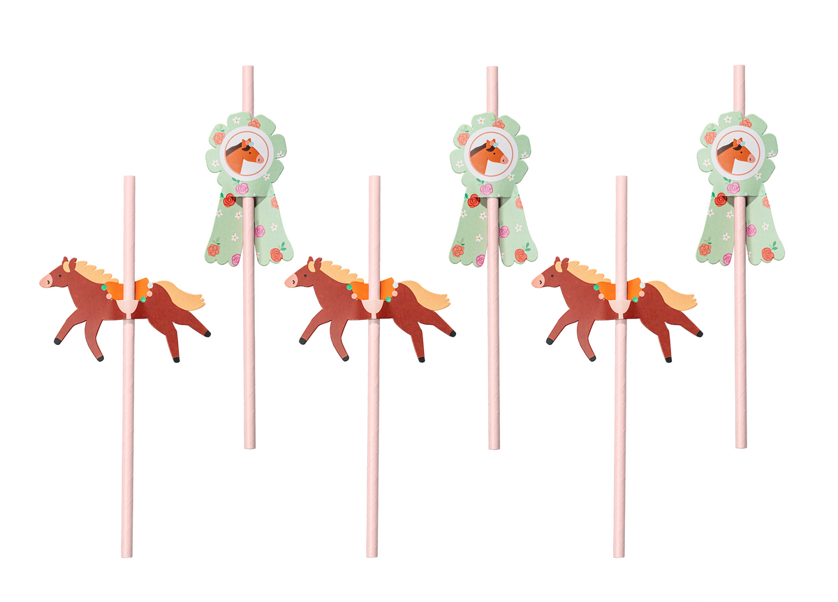 Floral Pony Party Straws 