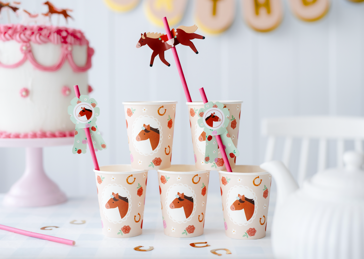 Floral Pony Party Straws 