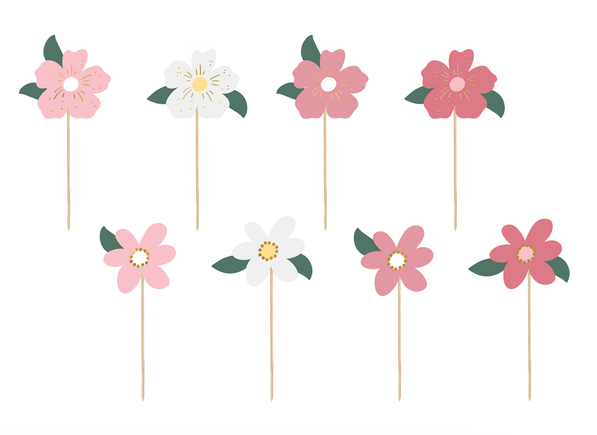 Flower Cake Toppers Set