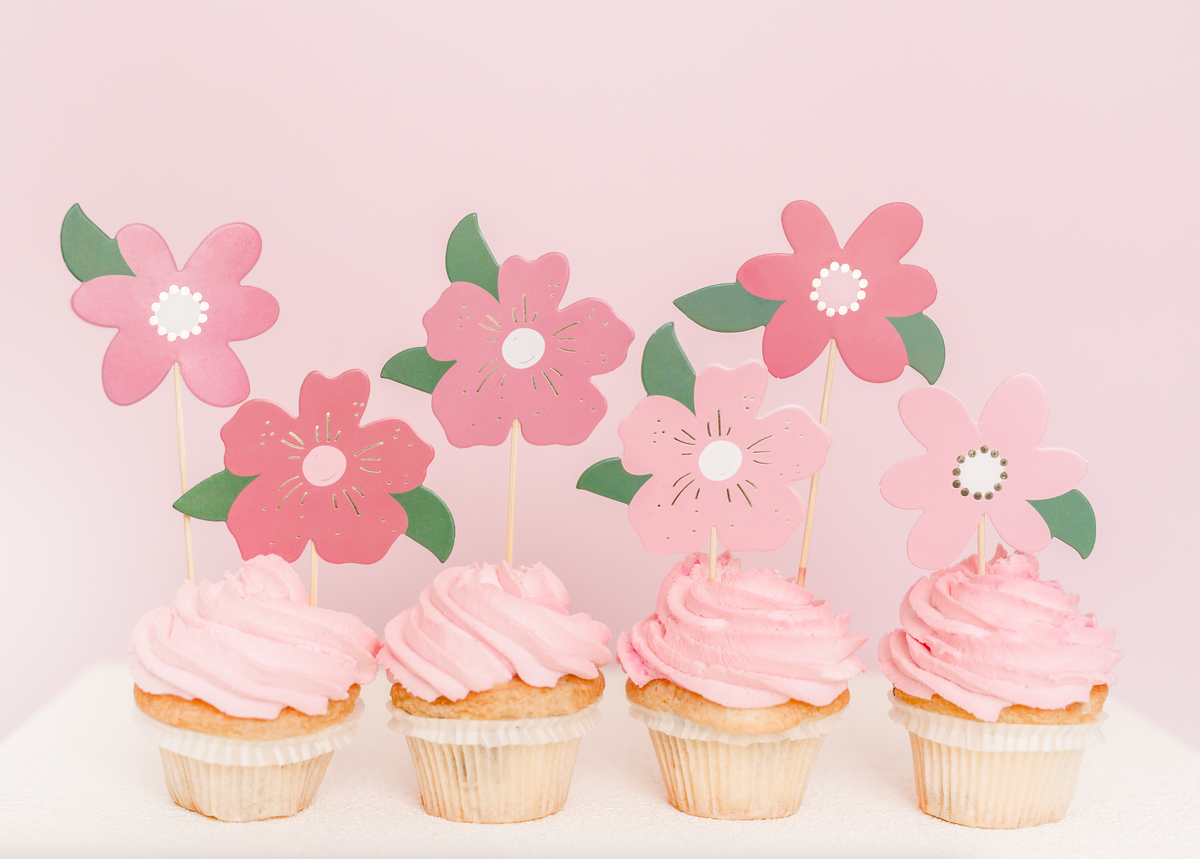 Flower Cake Toppers Set