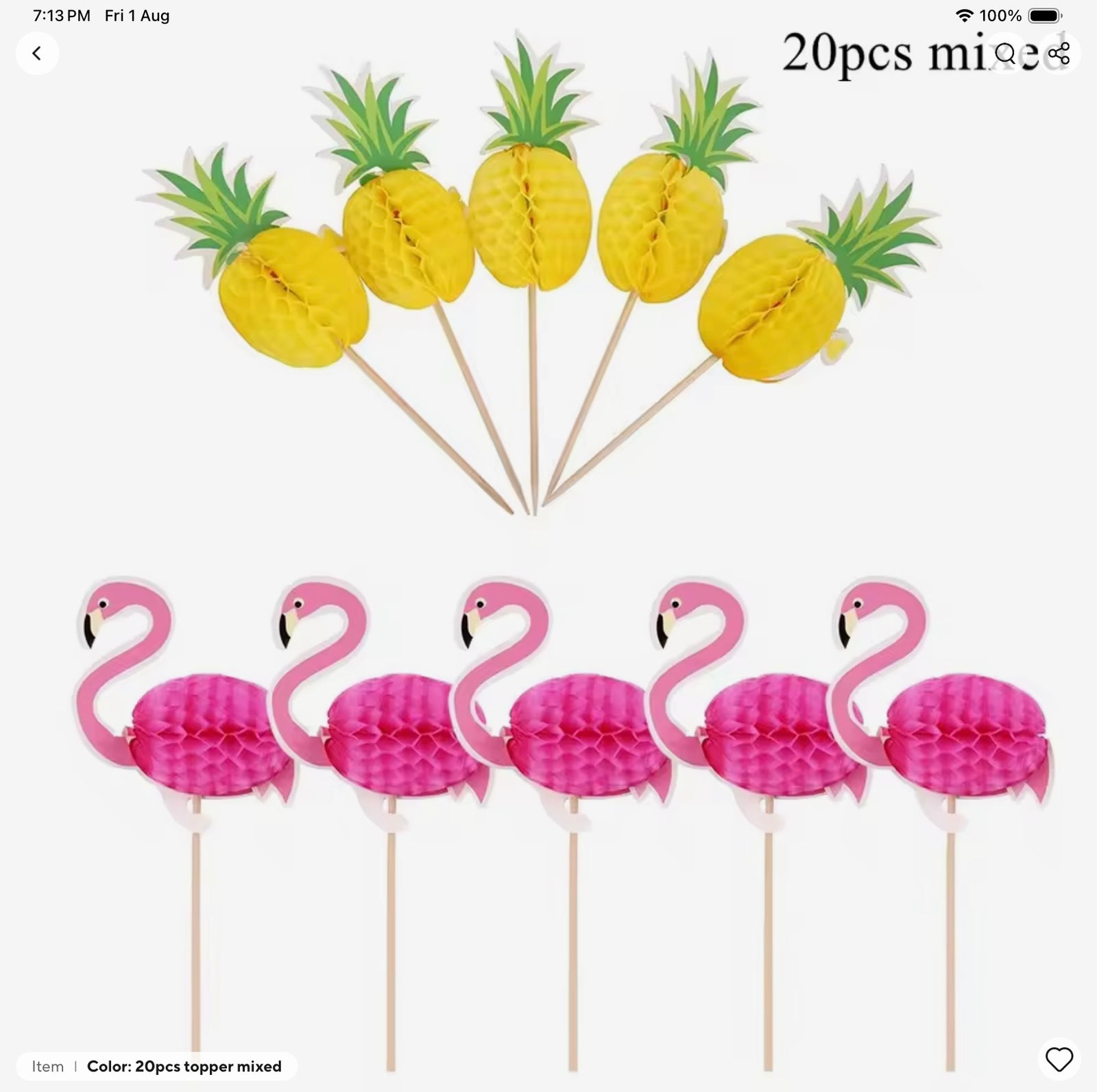 Flamingo & Pineapple Toppers
