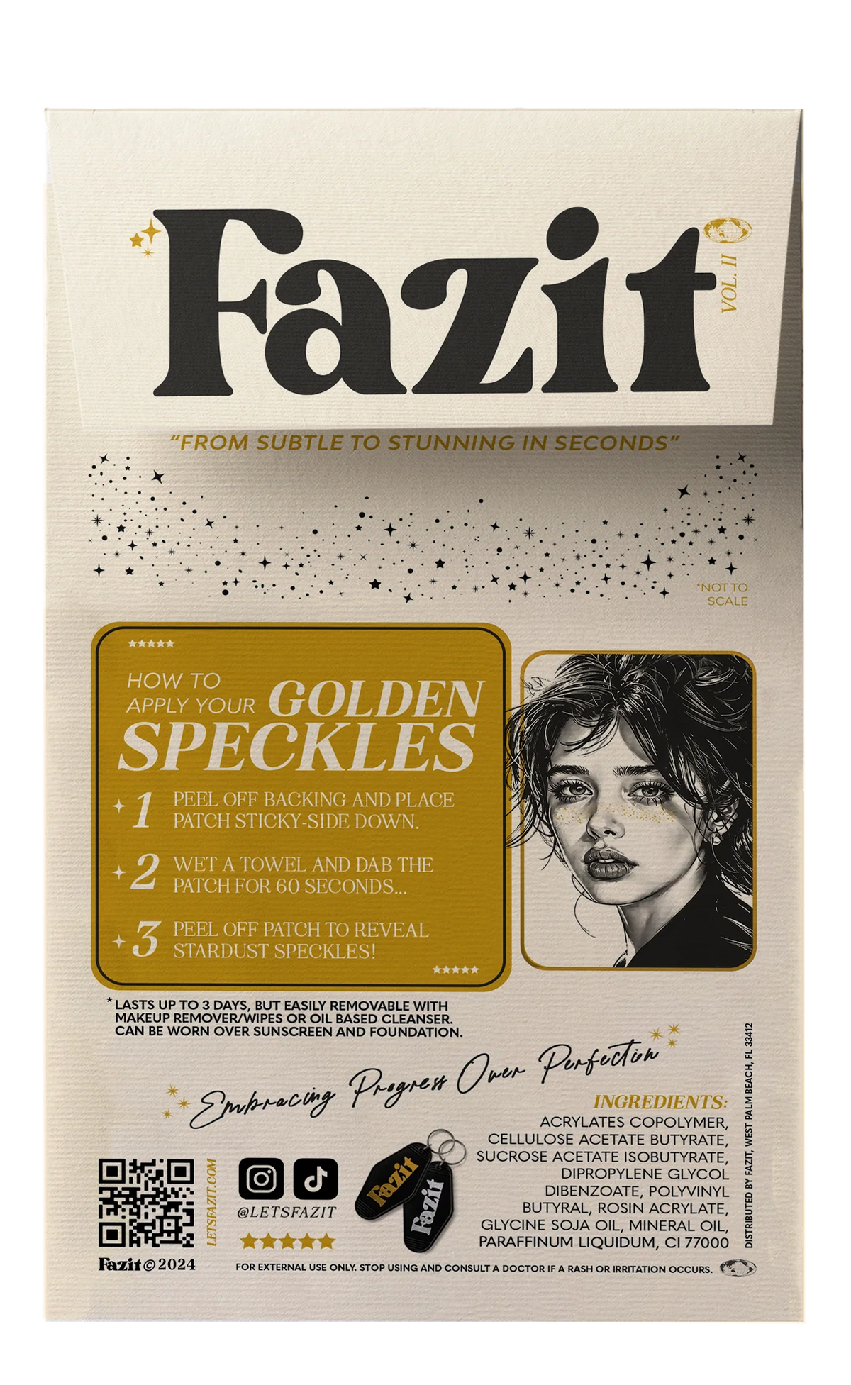 Gold Glitter Freckles Makeup Patches