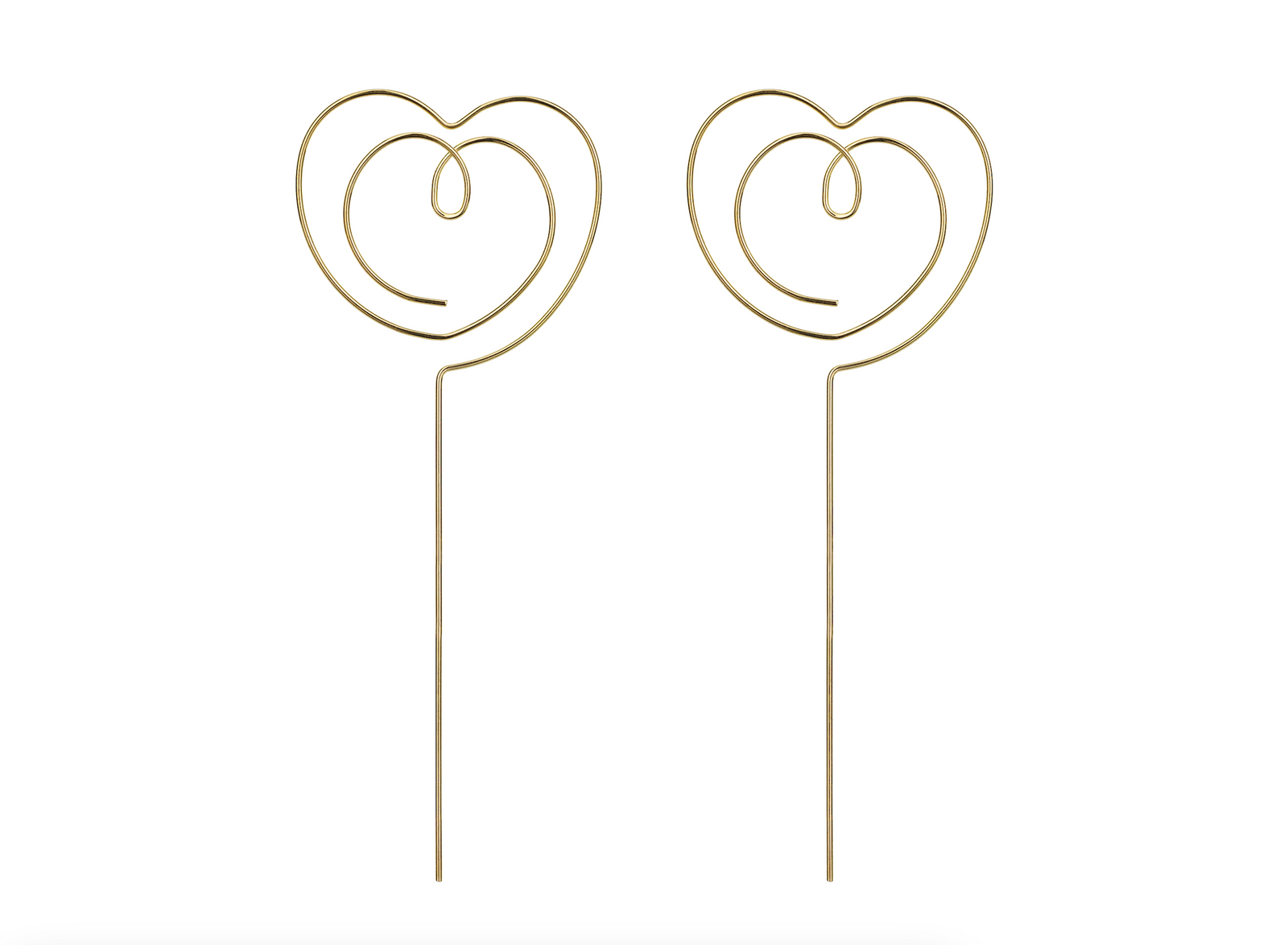 Gold Hearts Metal Cake Topper