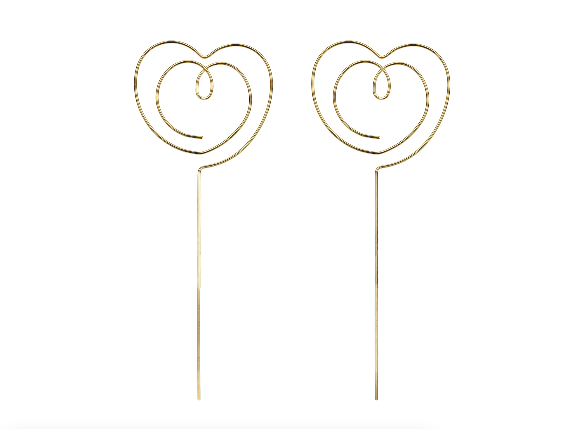 Gold Hearts Metal Cake Topper