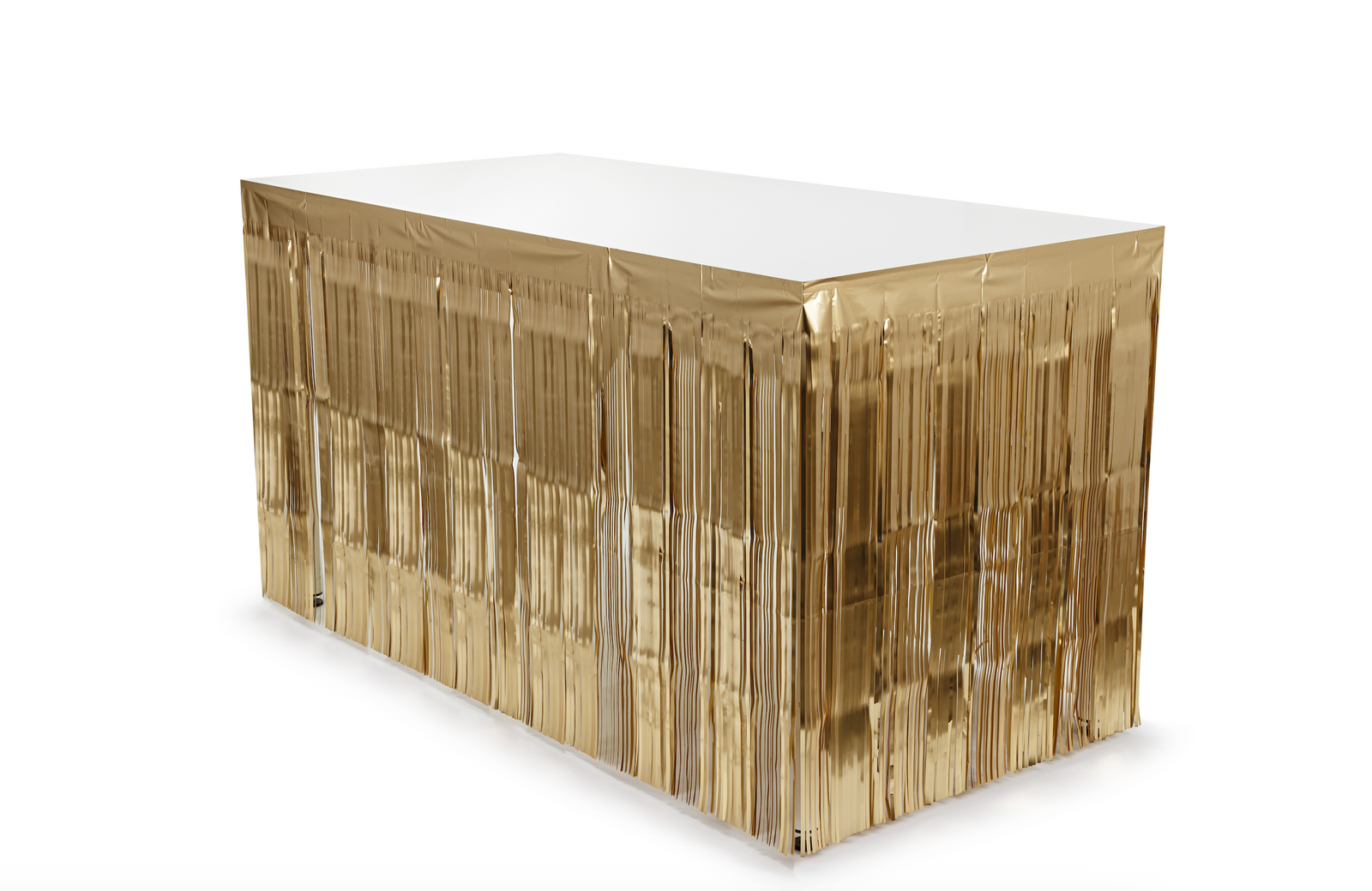Gold Metallic Foil Fringe Table Skirt
