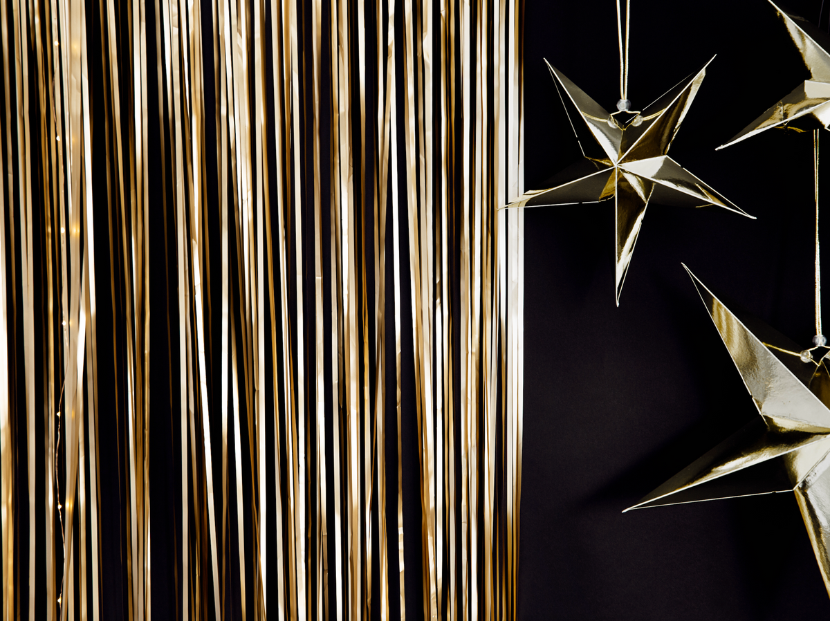 Gold Metallic Party Curtain