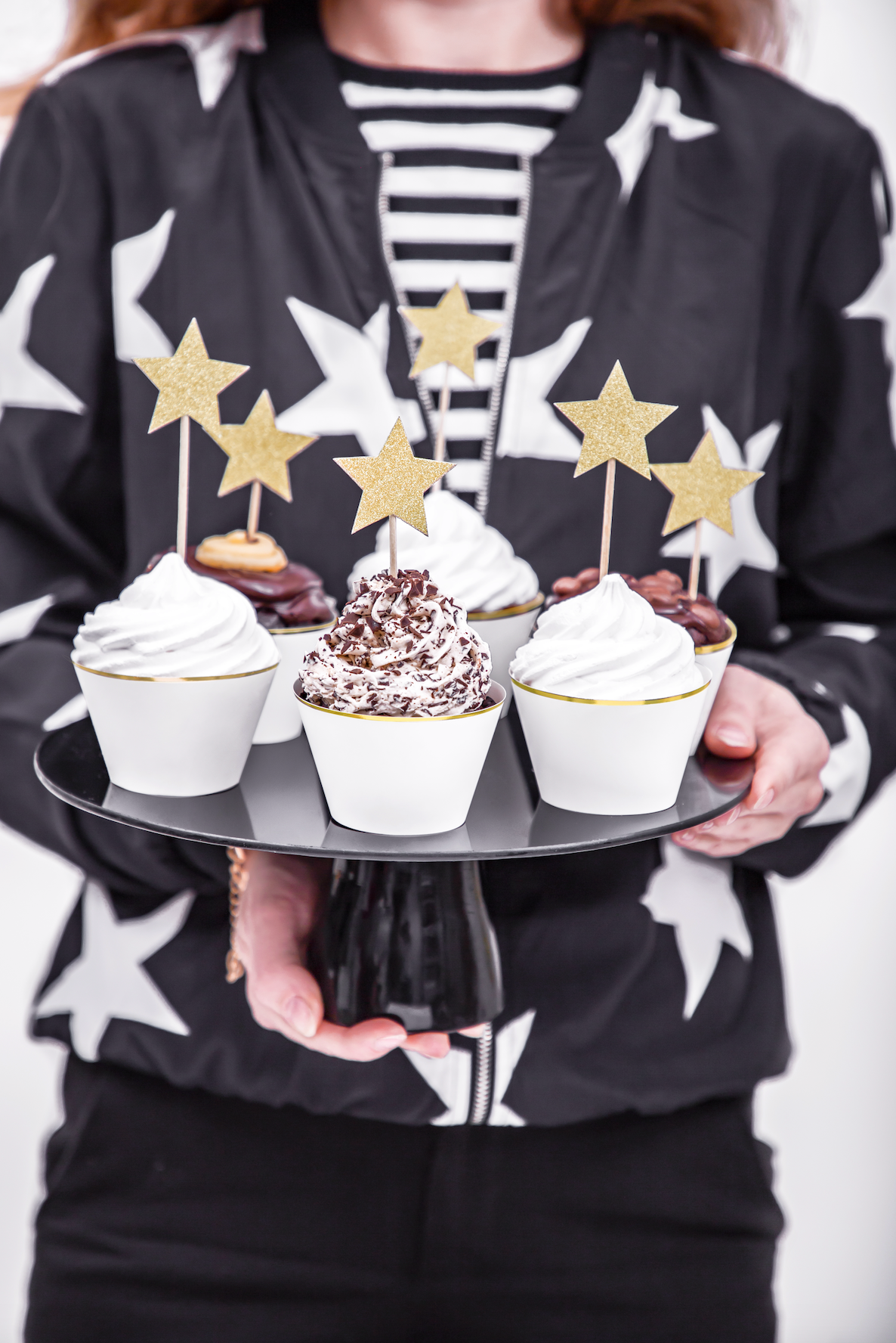 Gold Stars Cupcake Toppers