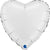 Satin White Heart Foil Balloon