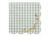 Checkered paper with gold decorative elements on a white background