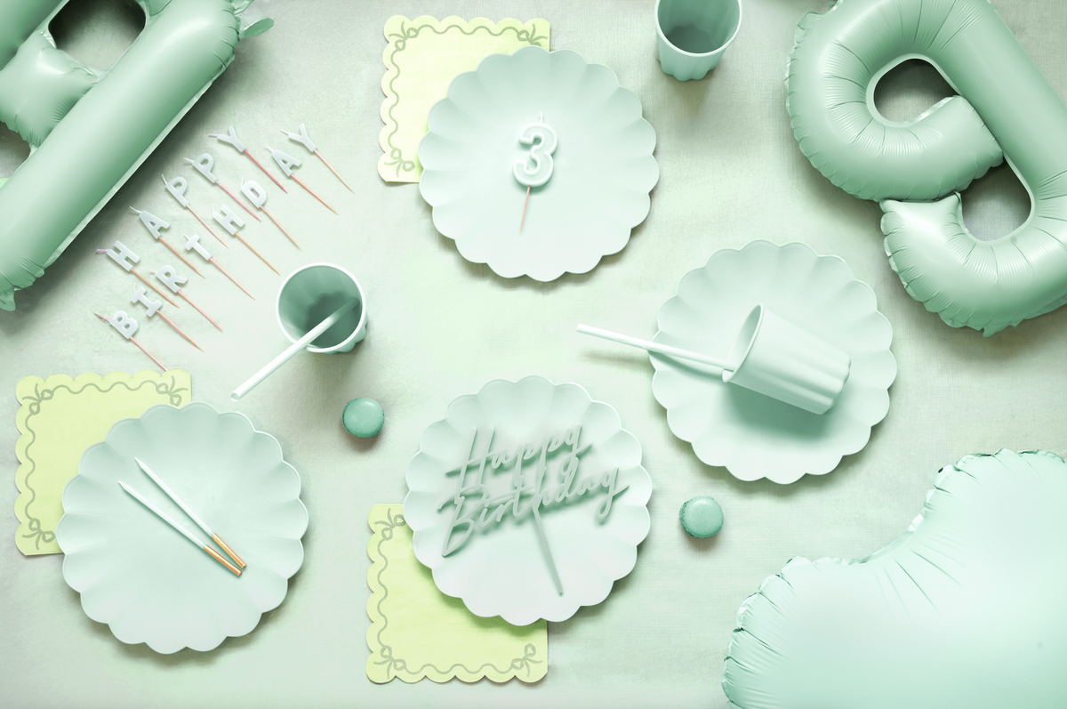 Matte Green Happy Birthday Cake Topper