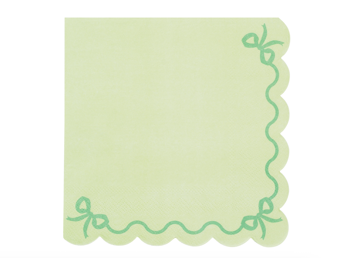Green Ruffled Paper Napkins