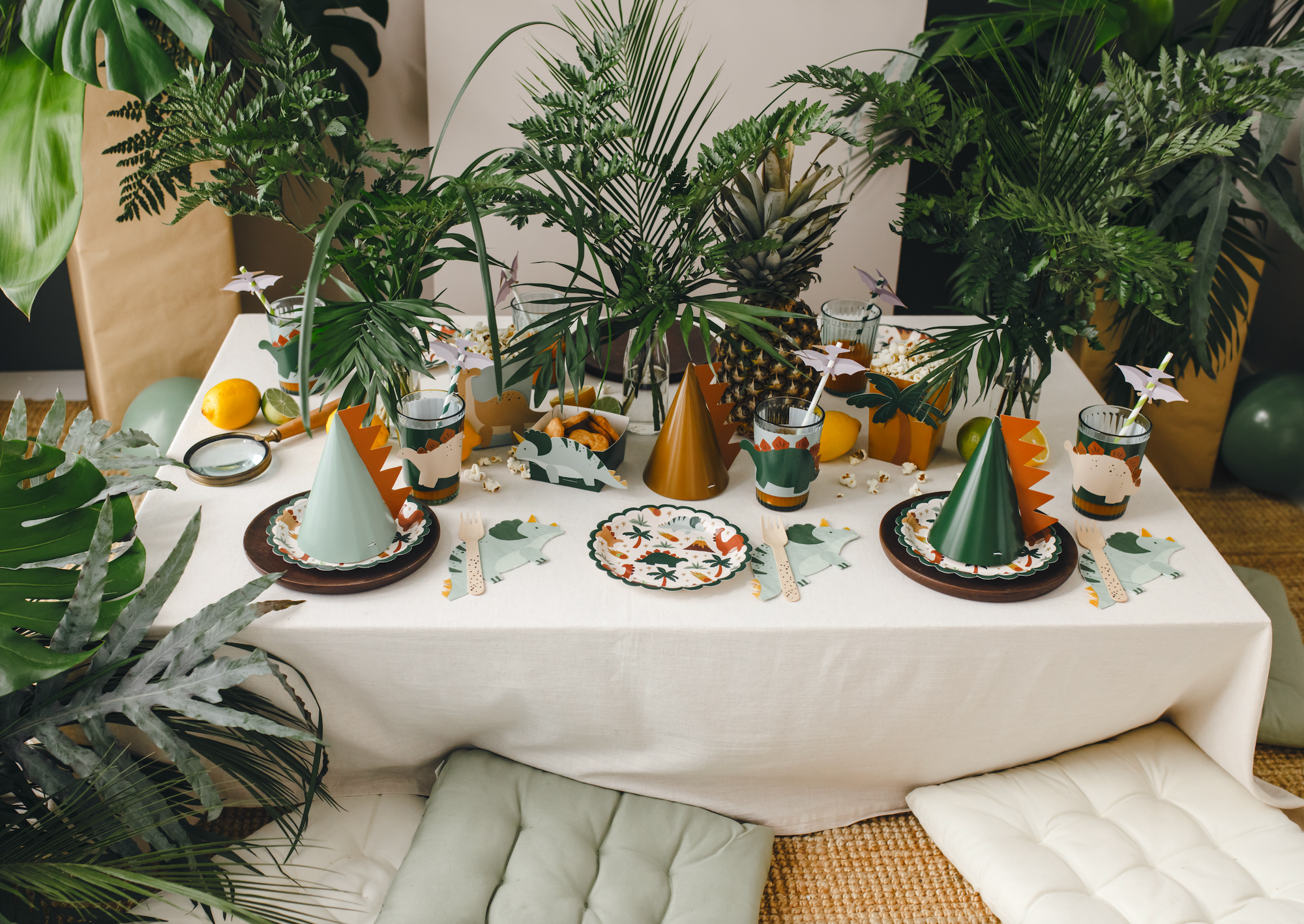 Green Triceratops Dessert Napkins