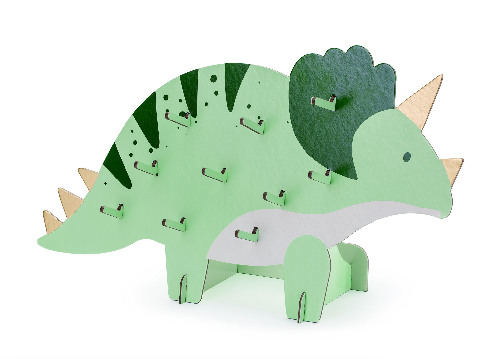 Green Triceratops Snack Wall