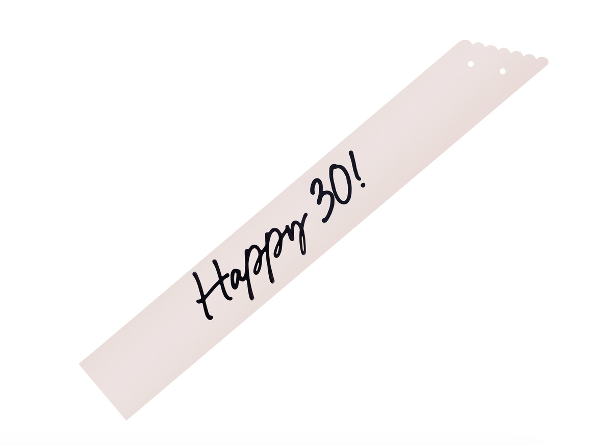 Happy 30th Birthday Cream Sash