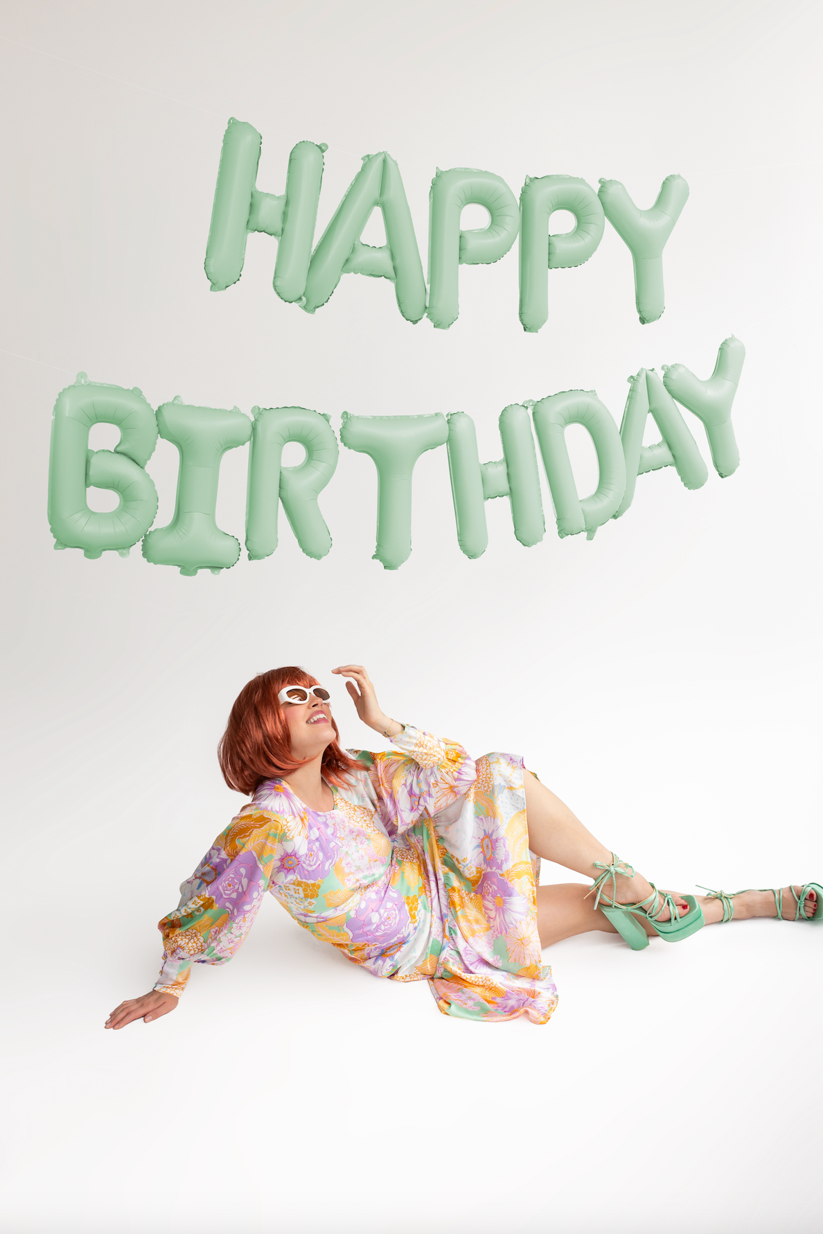 Happy Birthday Green Foil Balloon