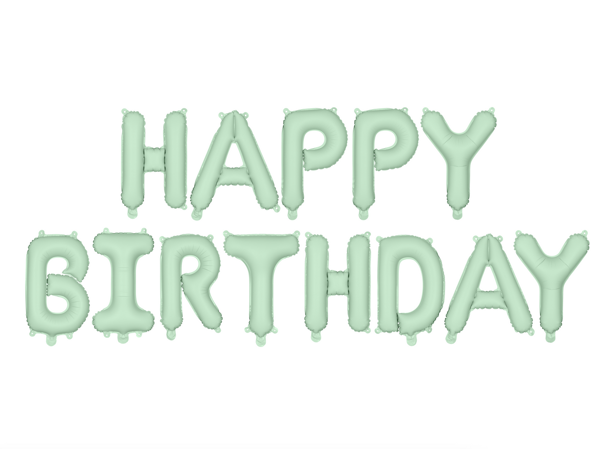 Happy Birthday Green Foil Balloon