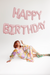 Happy Birthday Pink Foil Balloon