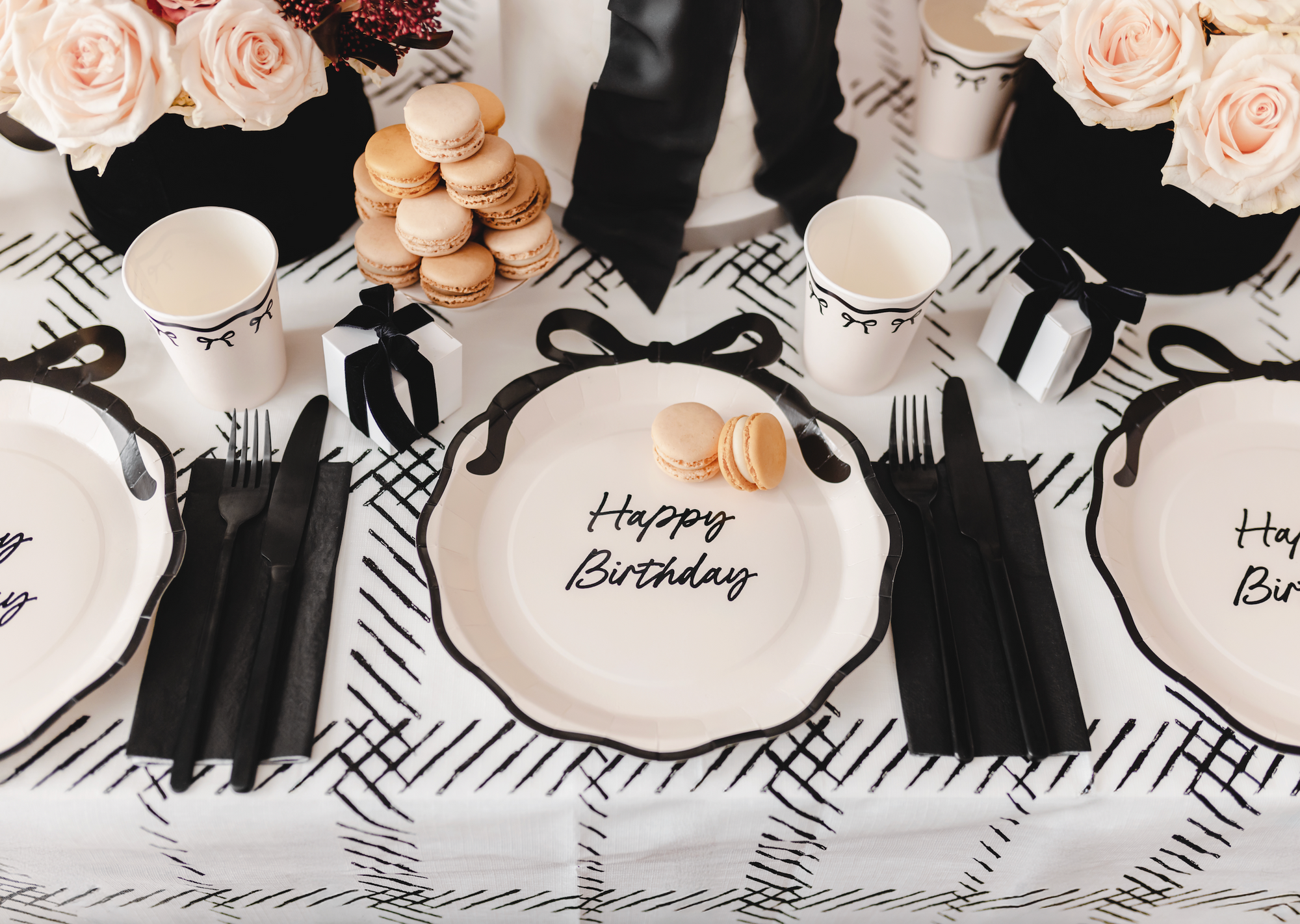 Happy Birthday Plates with Bow