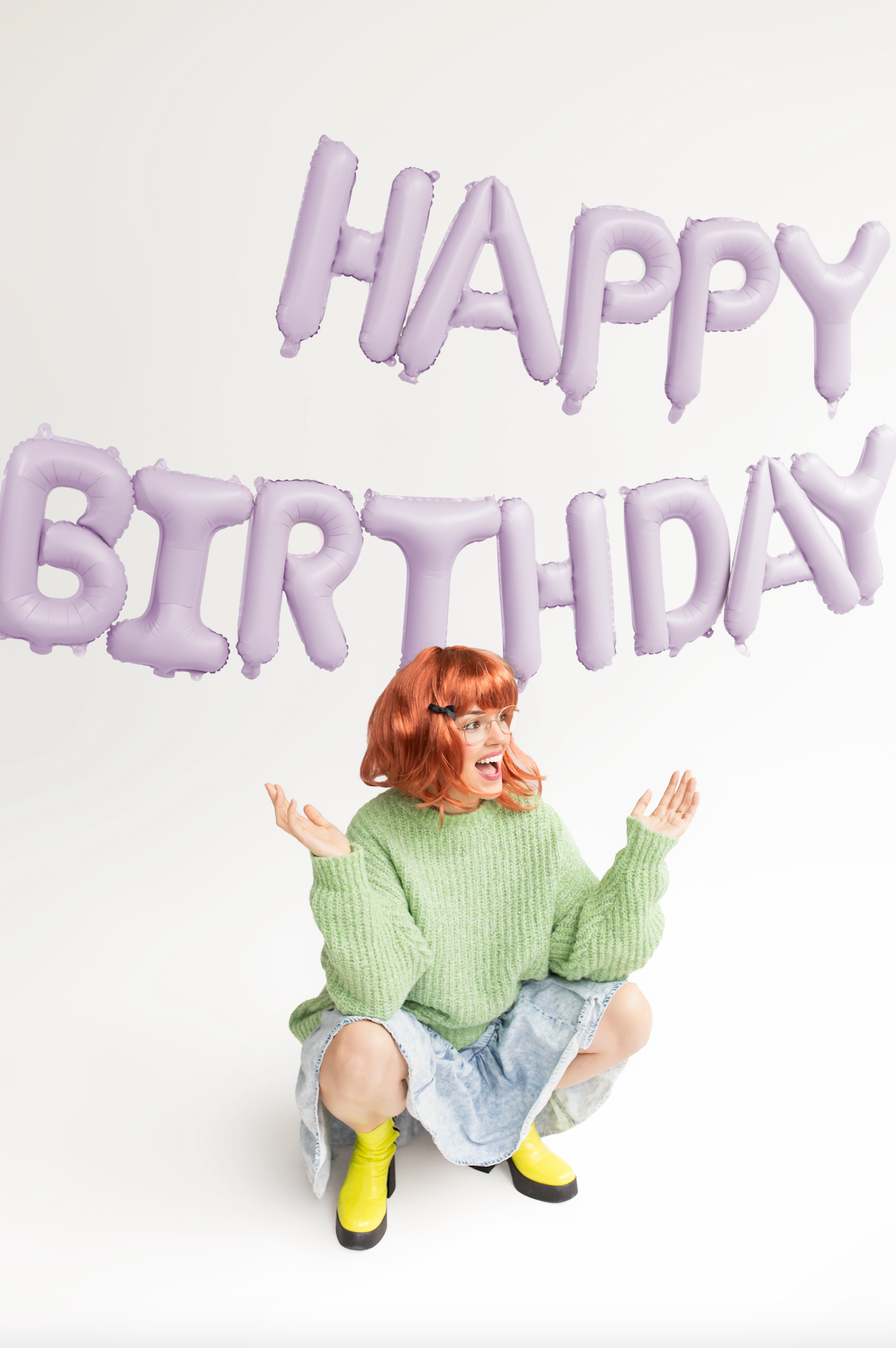 Happy Birthday Purple Foil Balloon